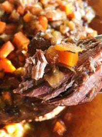 Slow Cooker Mirepoix Roast Beef