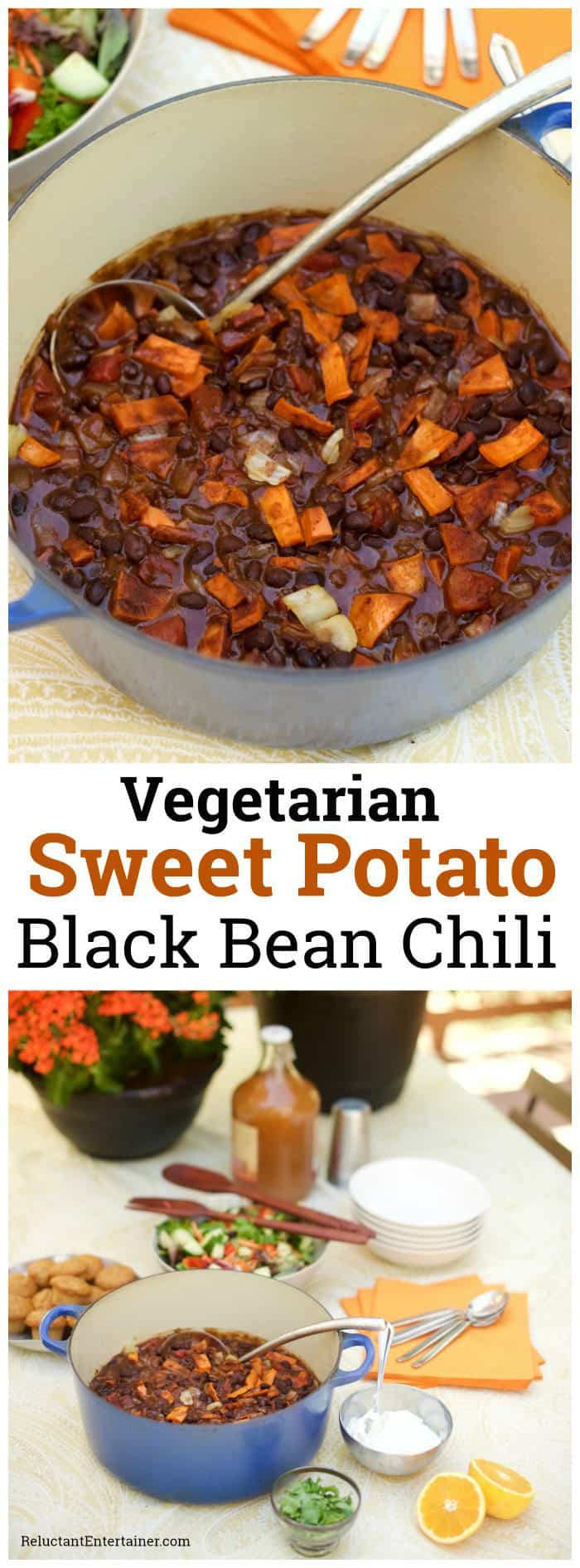 Autumn Inspired Vegetarian Sweet Potato Black Bean Chili