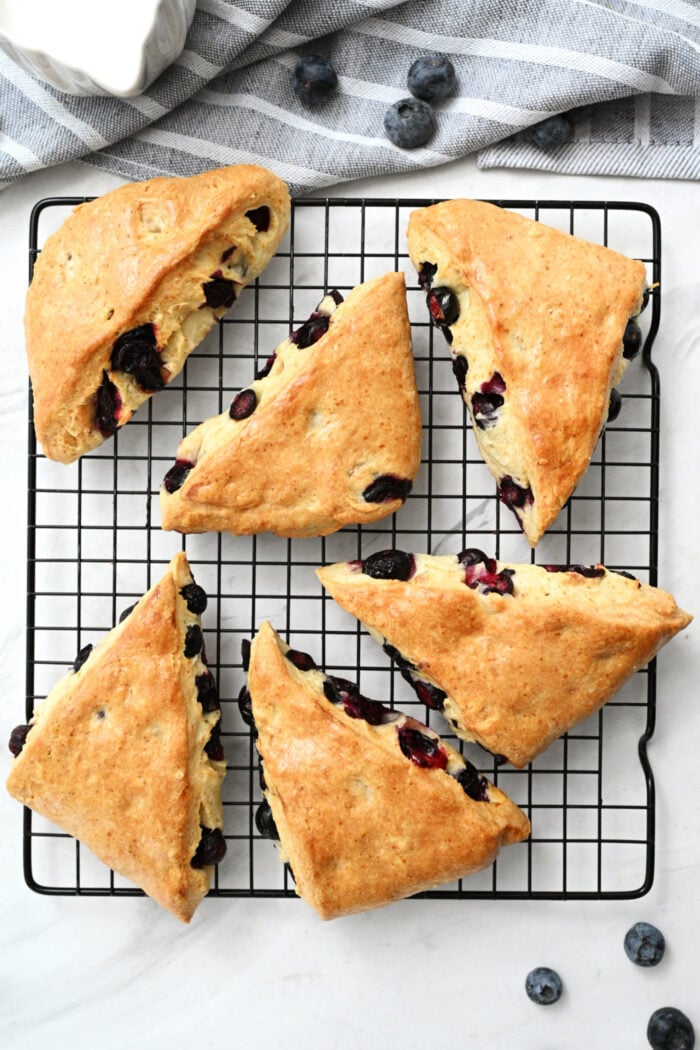 6 baked bluberry scones
