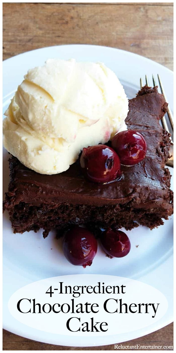 EASY 4-Ingredient Chocolate Cherry Cake