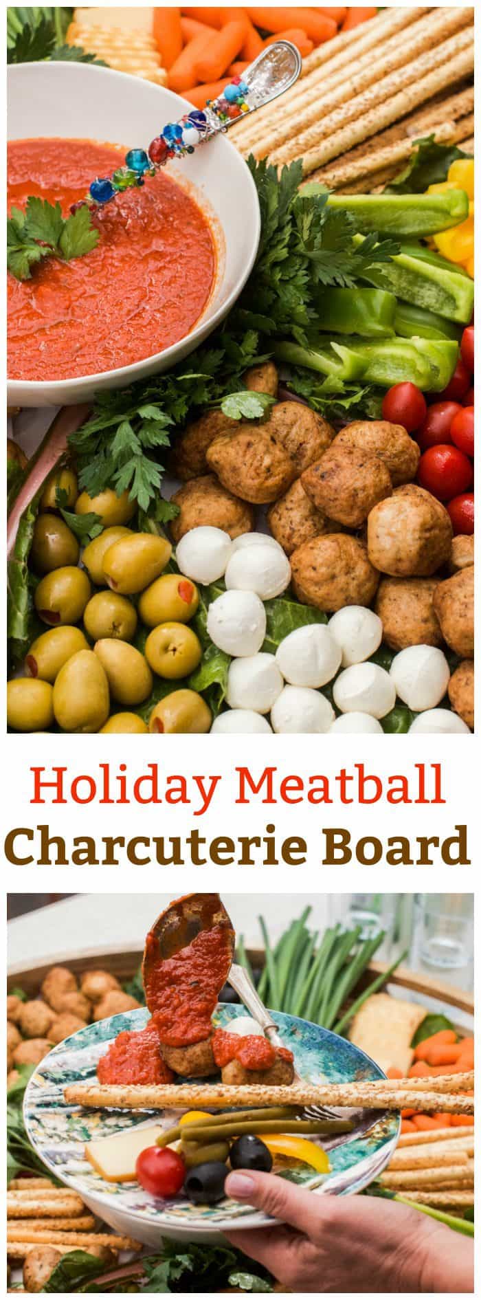 Holiday Meatball Charcuterie Board in partnership with CLASSICO