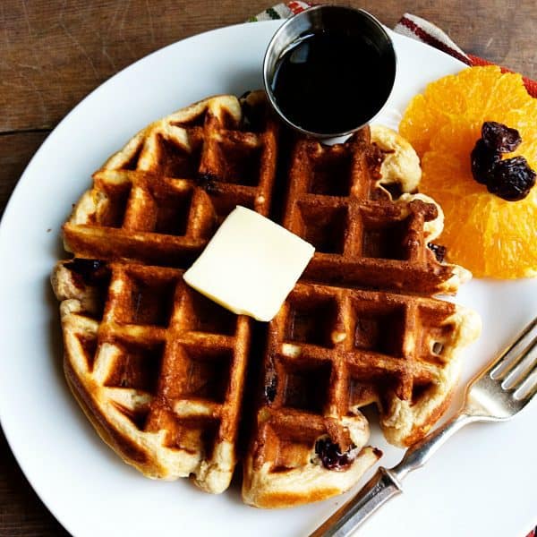 Orange Cherry Buttermilk Waffle Recipe Reluctant Entertainer