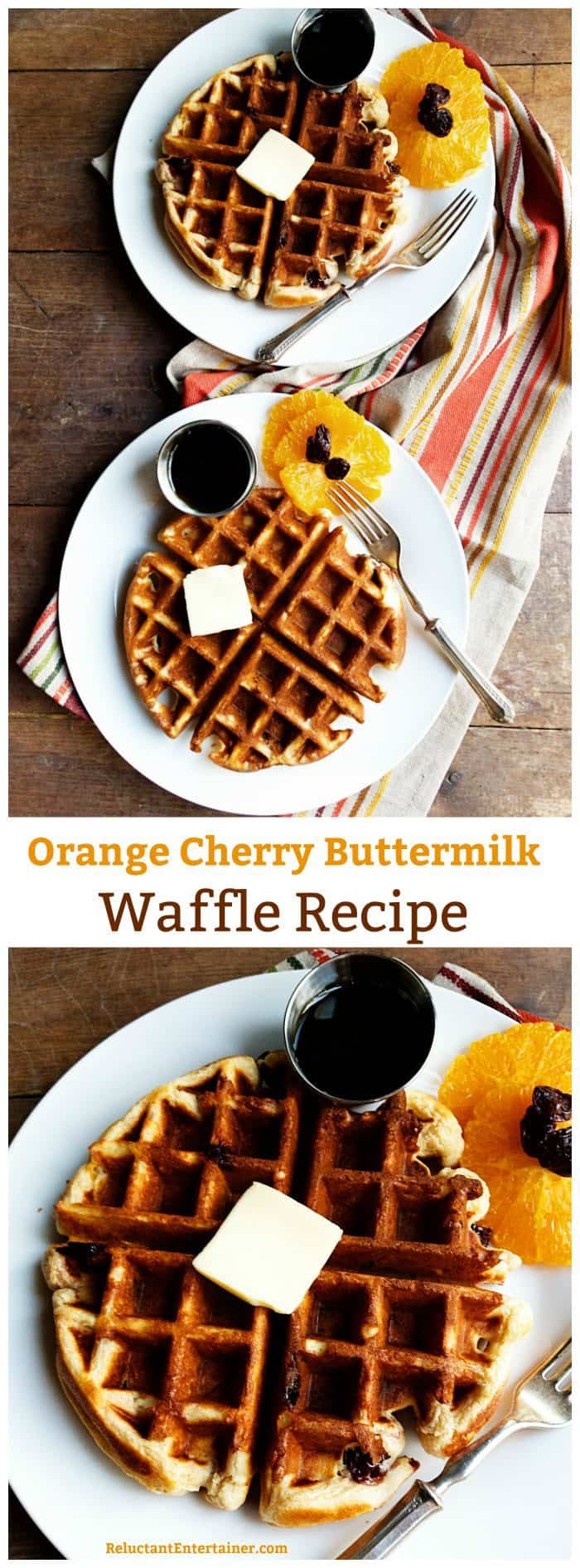 Orange Cherry Buttermilk Waffle Recipe