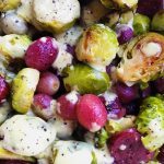 Sausage Grape Roasted Brussles Sprouts Side Dish