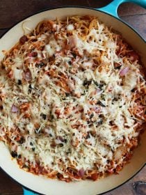 Cheesy Ground Turkey Ramen Skillet Recipe