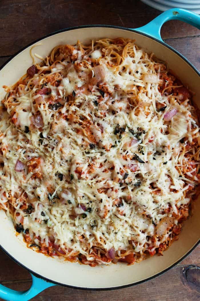 Cheesy Ground Turkey Ramen Skillet Recipe