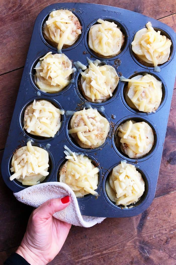 Potato Gratin Muffin Stacks Recipe