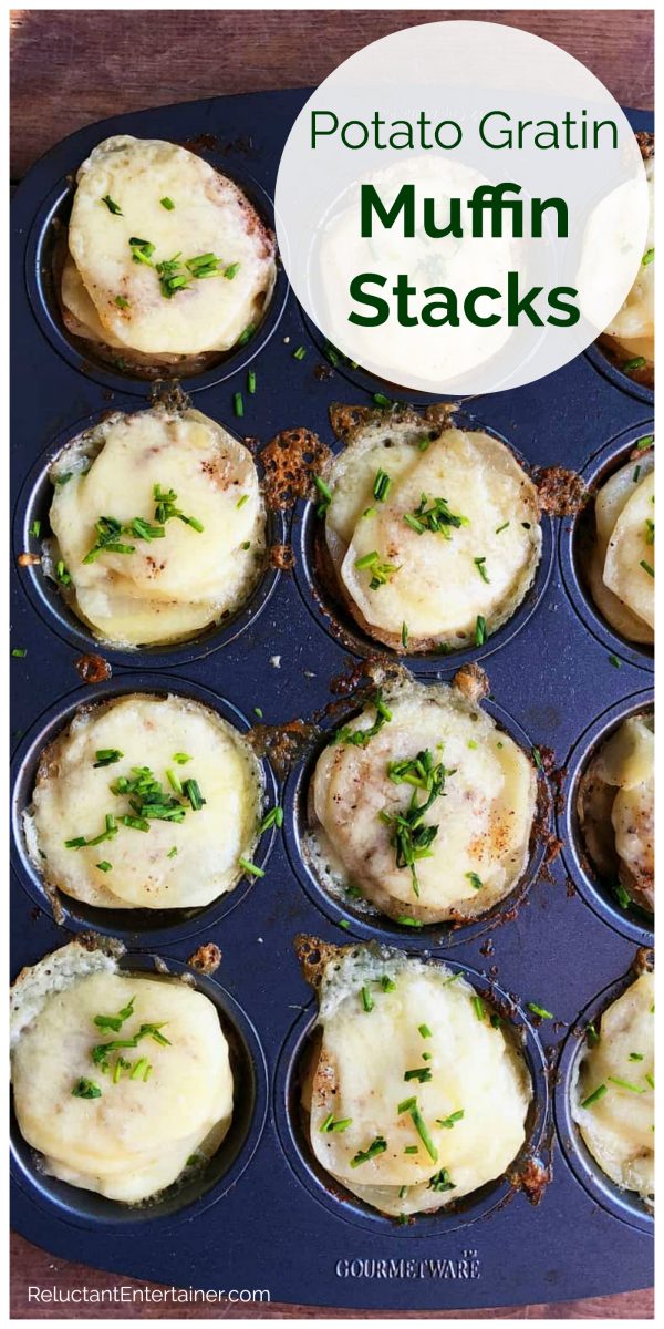 muffin tin filled with cooked potatoes