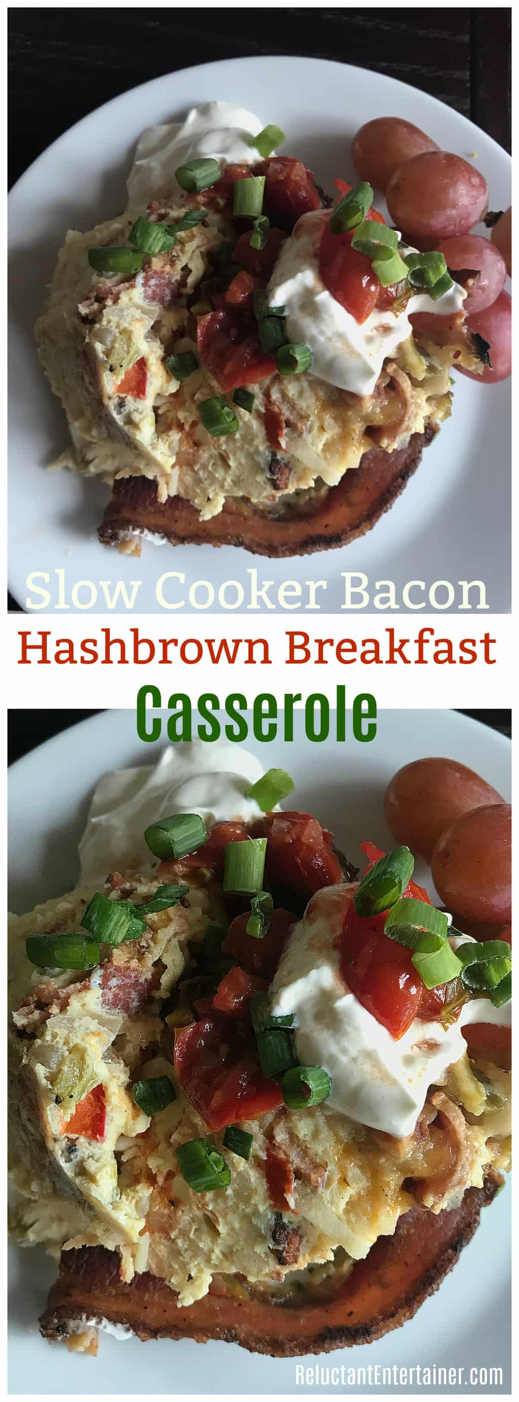 Slow Cooker Bacon Hashbrown Breakfast Casserole