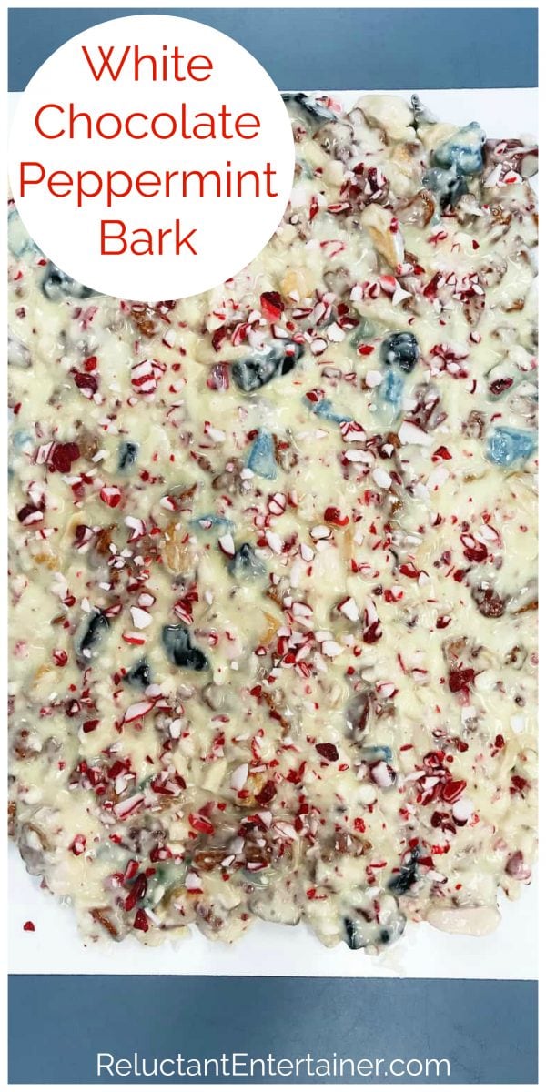 slab of White Chocolate Peppermint Bark