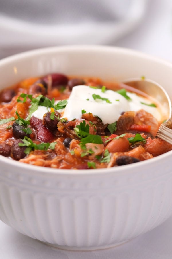 bowl of chicken chili