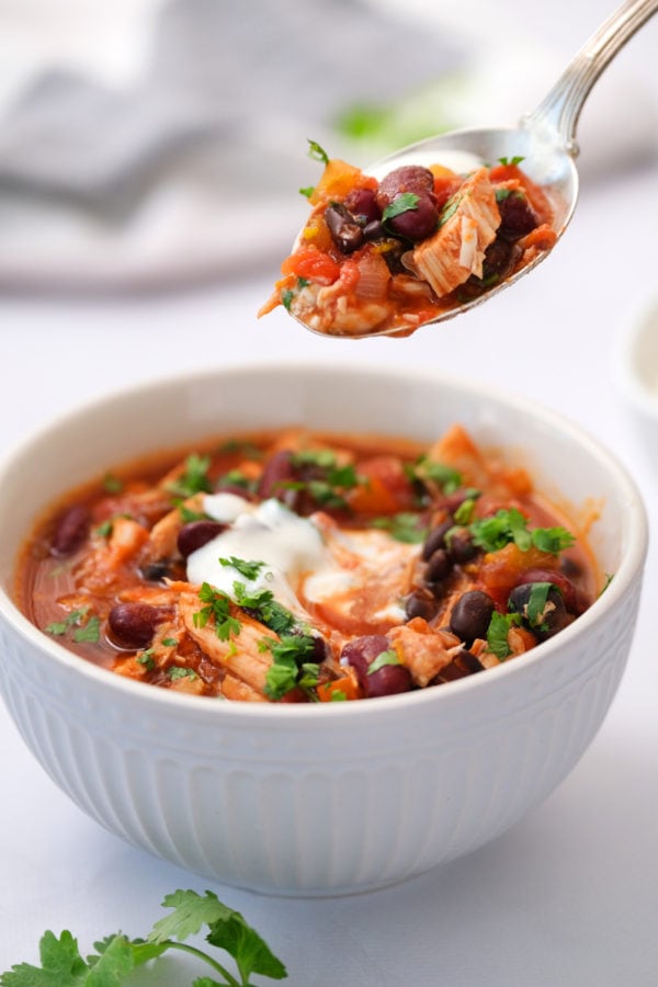 spoonful of chicken chili
