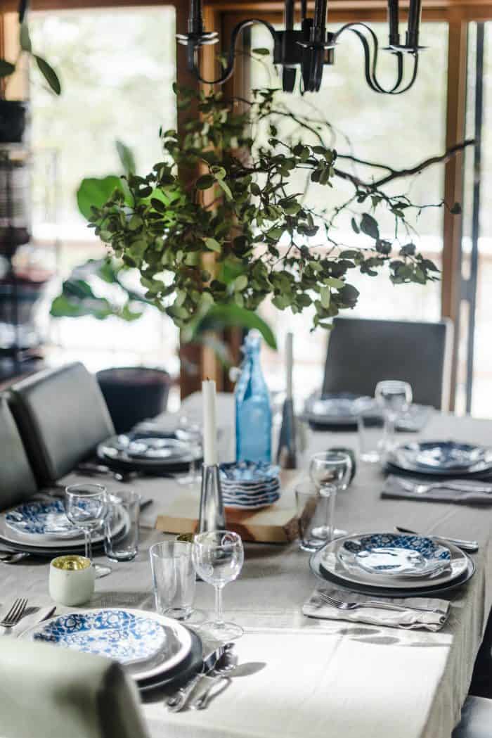 Set the table with manzanita branch