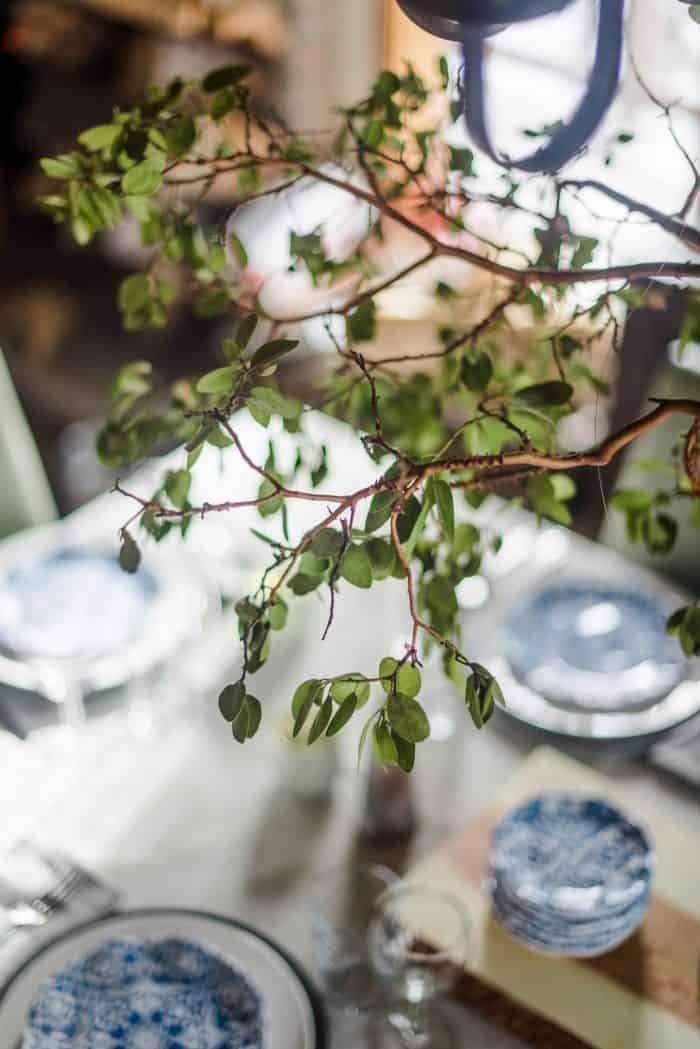 Set the table with manzanita branch