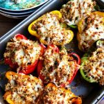 Cheesy Stuffed Chicken Sausage Quinoa Peppers