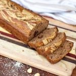 a loaf of Chocolate Hazelnut Peanut Butter Banana Bread