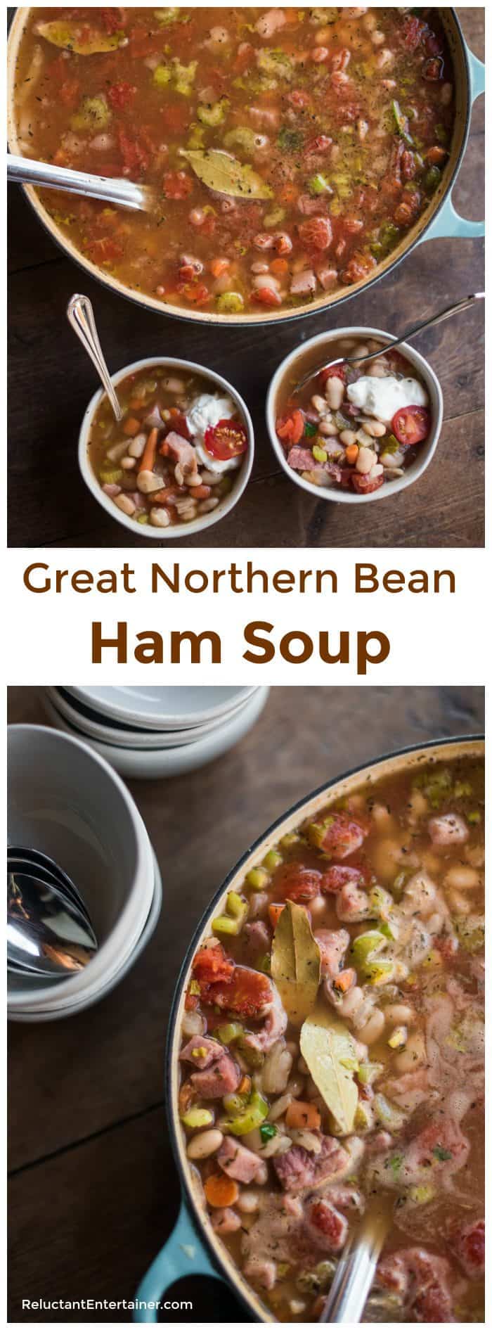 Great Northern Bean Ham Soup Recipe - Reluctant Entertainer