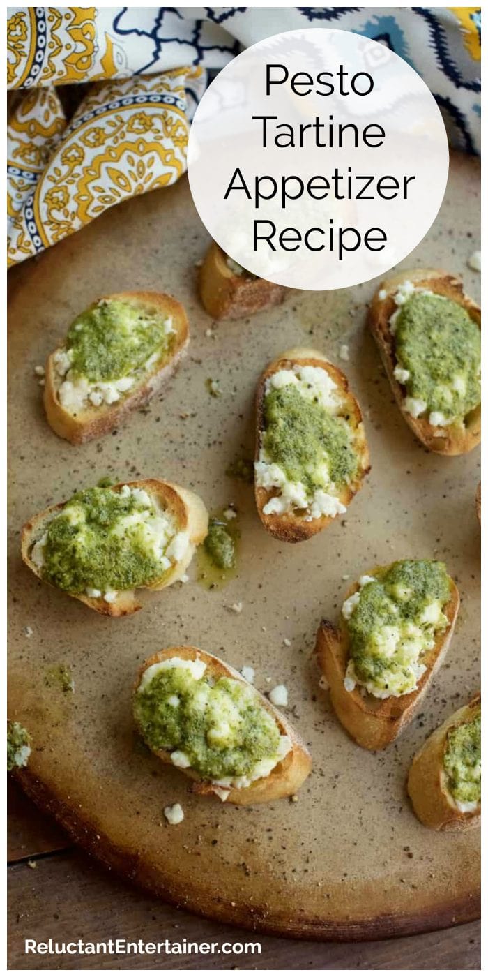 platter of Pesto Tartine Appetizers