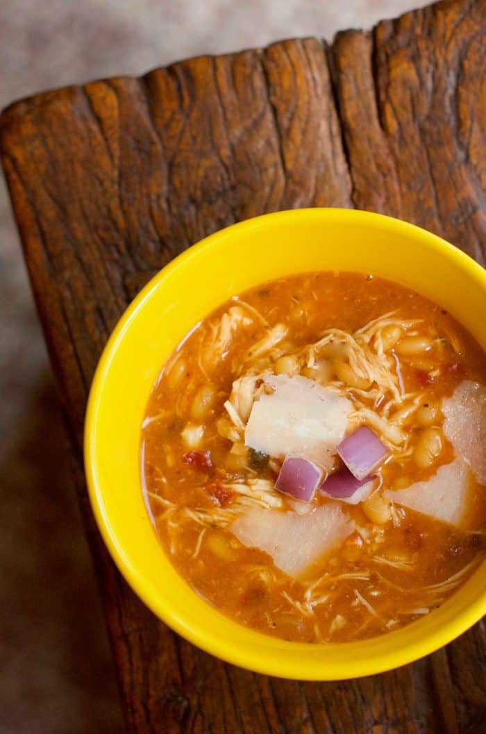 Slow Cooker White Bean Basil Chicken Soup