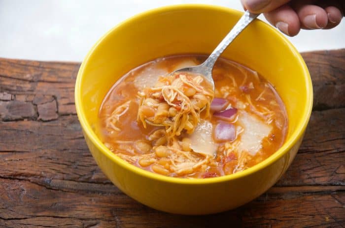 Slow Cooker White Bean Basil Chicken Soup