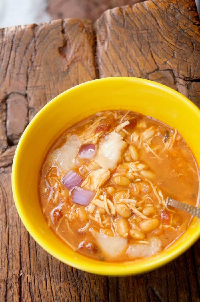 Slow Cooker White Bean Basil Chicken Soup