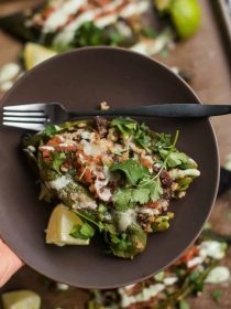 Stuffed Poblano Peppers with Spanish Style Rice