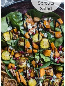 beautiful Tossed Butternut Brussels Sprouts Salad drizzled with balsamic