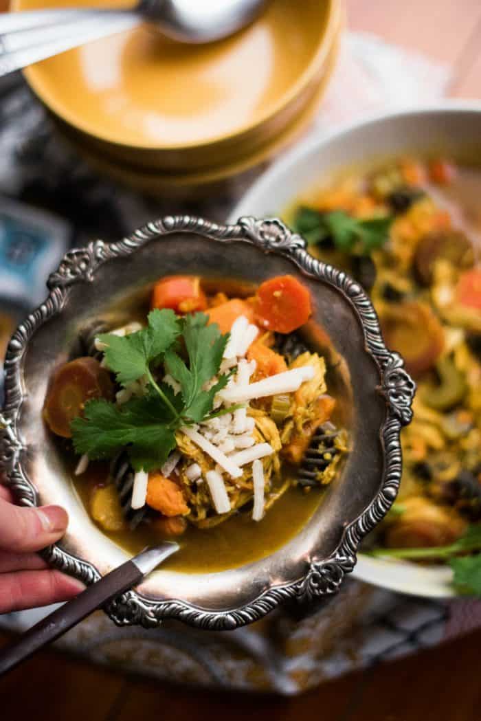 turmeric sweet potato chicken noodle soup