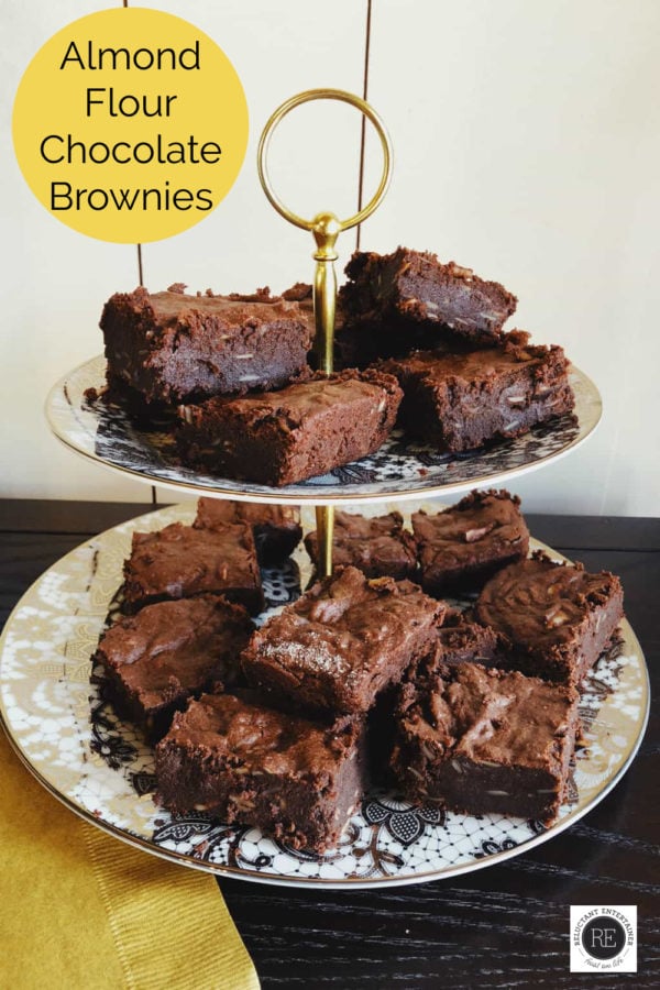 pieces of Almond Flour Chocolate Brownies on a dish