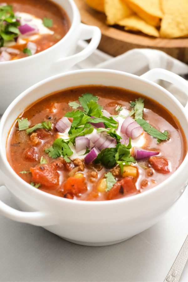 taco pantry soup with toppings