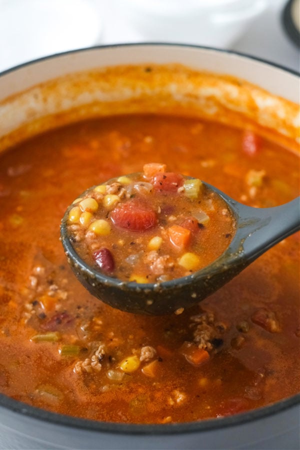 hot pot of taco soup