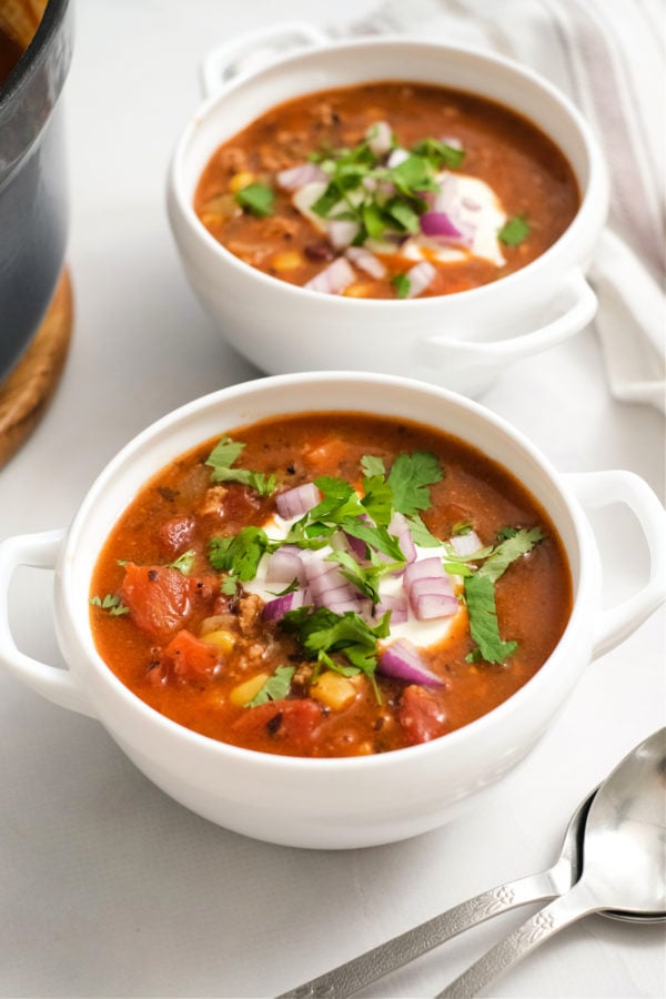 pantry soup with toppings