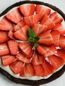 Flourless Chocolate Cake with Strawberry Coconut Cream