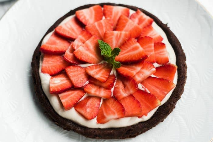 Flourless Chocolate Cake with Strawberry Coconut Cream