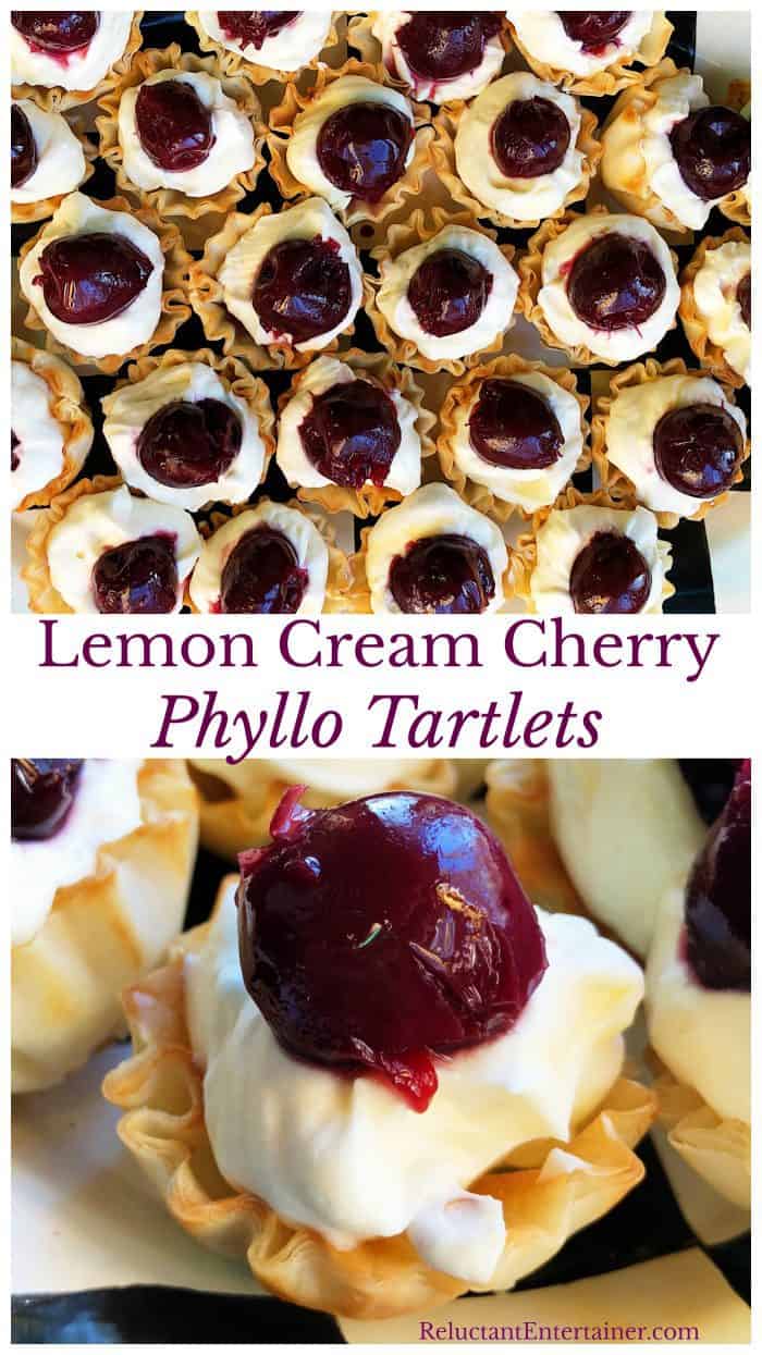 Lemon Cream Cherry Phyllo Tartlets Reluctant Entertainer