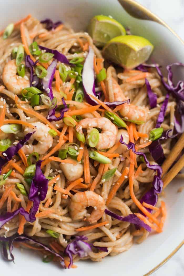 Shrimp Pad Thai Noodle Seafood Dish