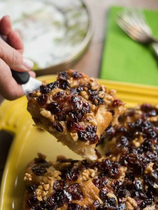 serving a square of pull apart bread