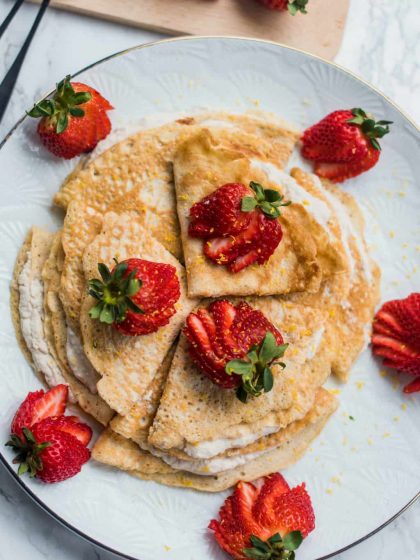 Gluten-Free Coconut Strawberry Crepes Recipe - Reluctant Entertainer