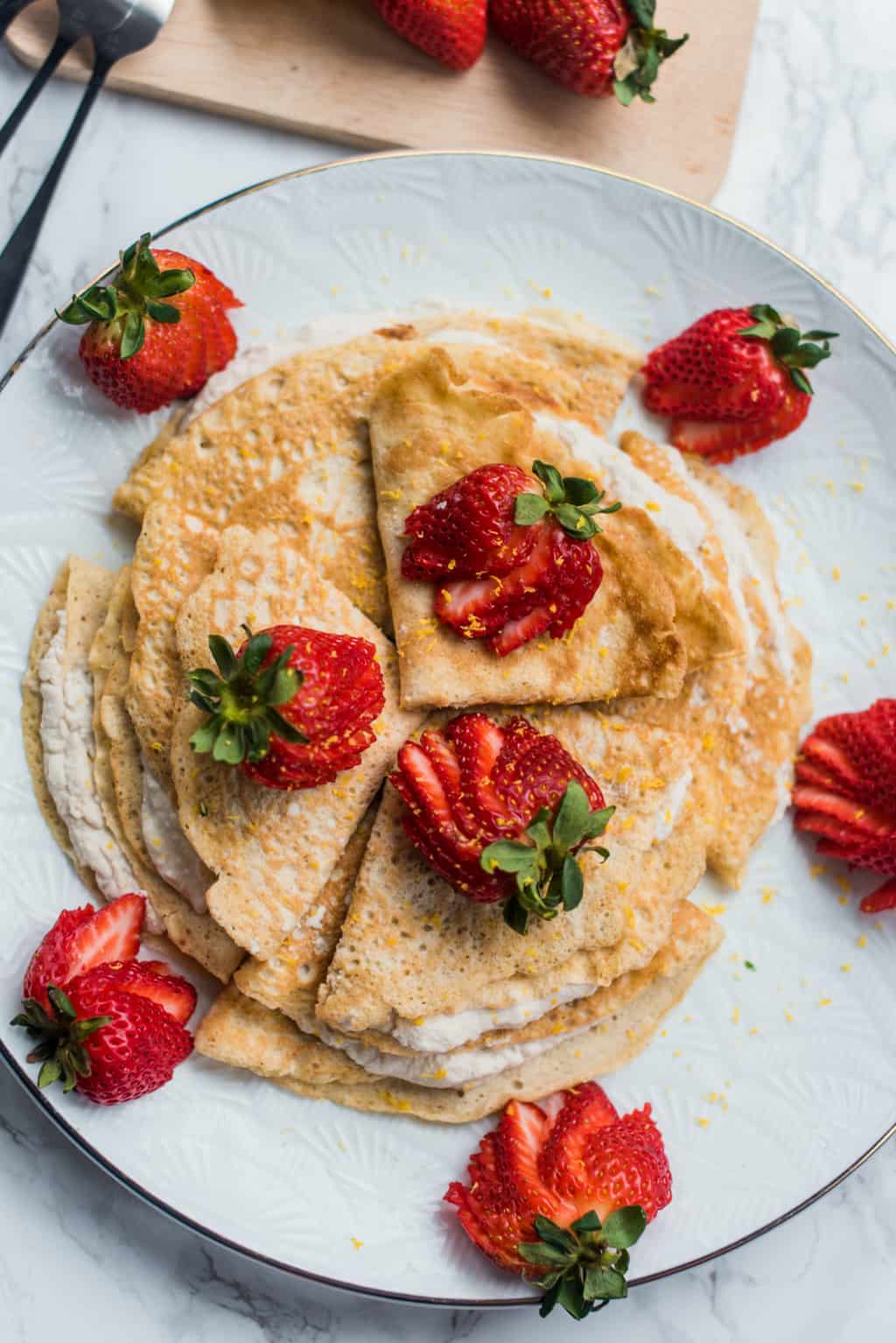 Gluten-Free Coconut Strawberry Crepes Recipe - Reluctant Entertainer