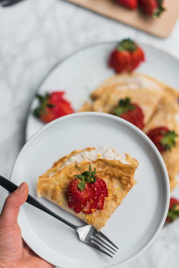 Easy Gluten-Free Coconut Strawberry Crepes Recipe