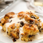 choclate Irish Bread Pudding with sauce