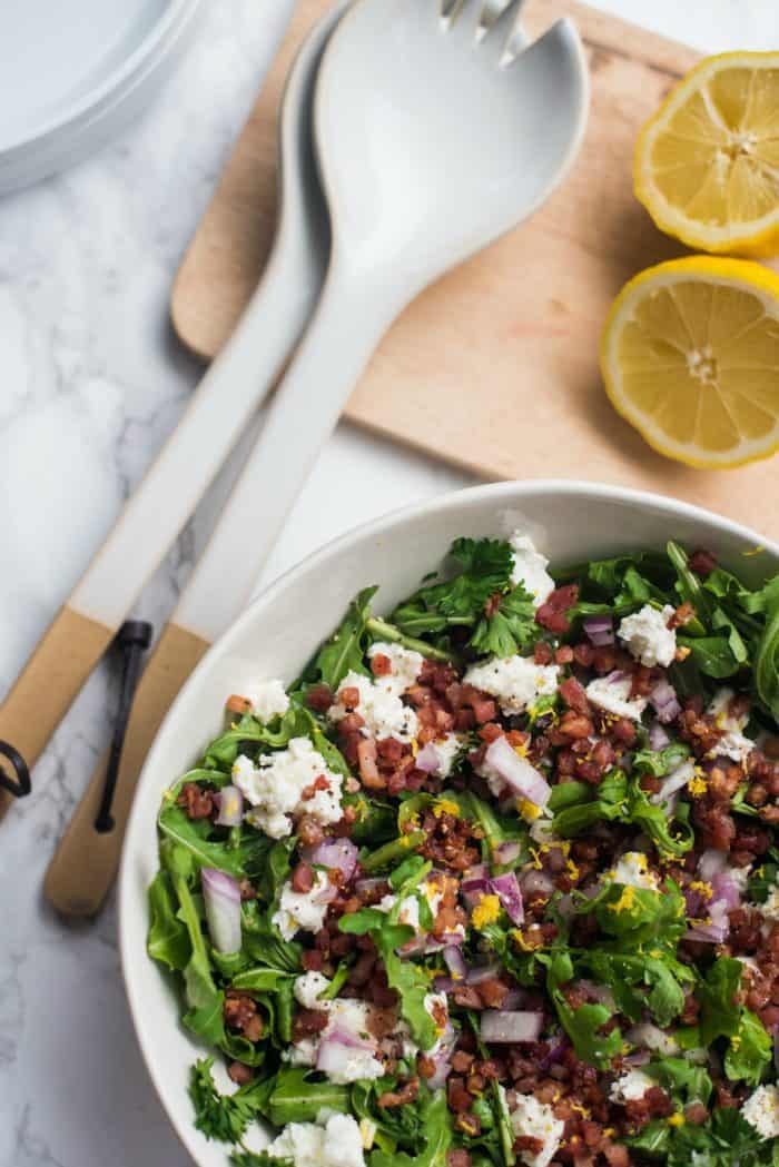 Easy Pancetta Arugula Salad Recipe