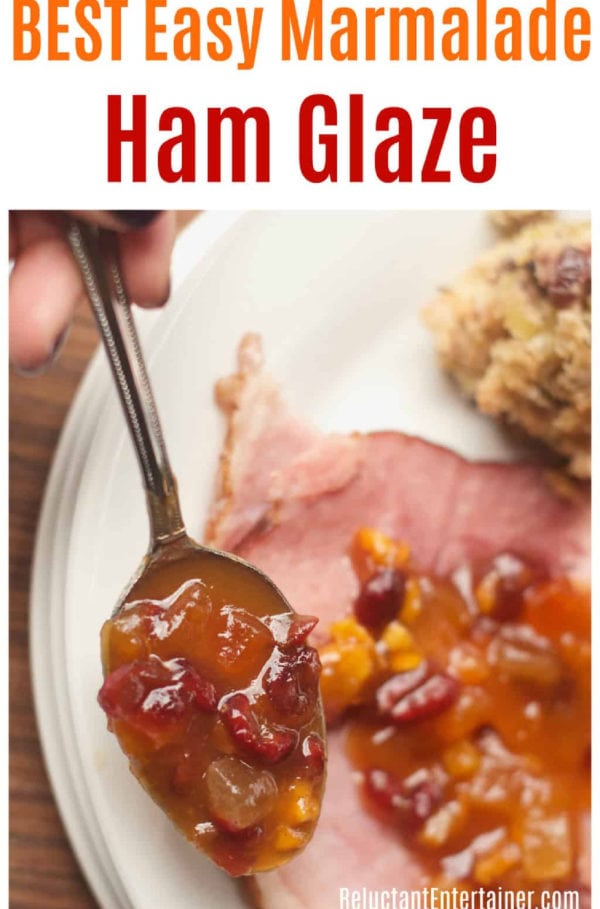 a spoonful of glaze for ham