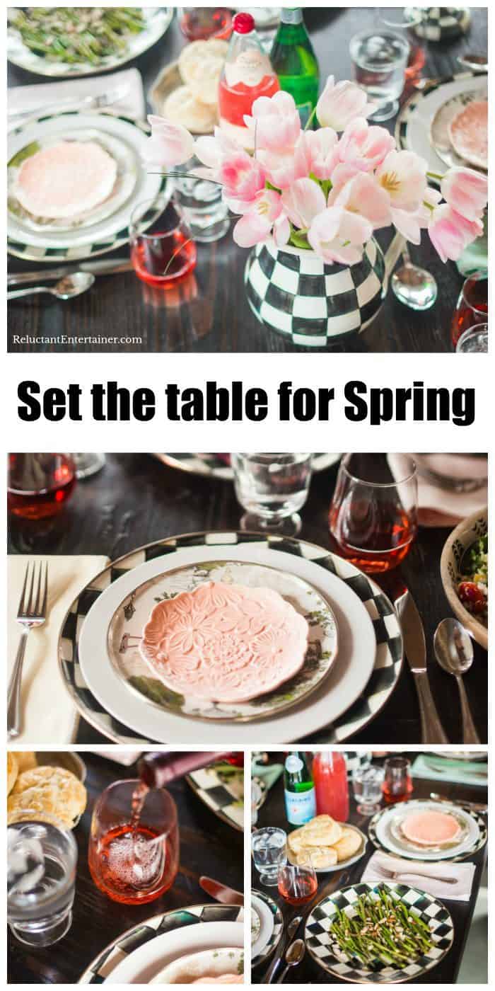 Set the table for spring or Easter with a delicious menu and pink tulips!