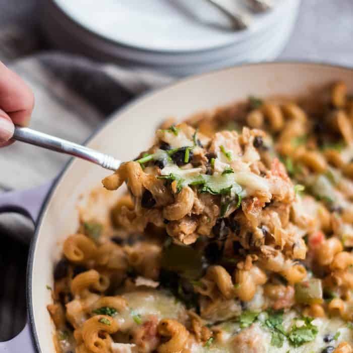 Easy Cheesy Chicken Enchilada Pasta CASSEROLE