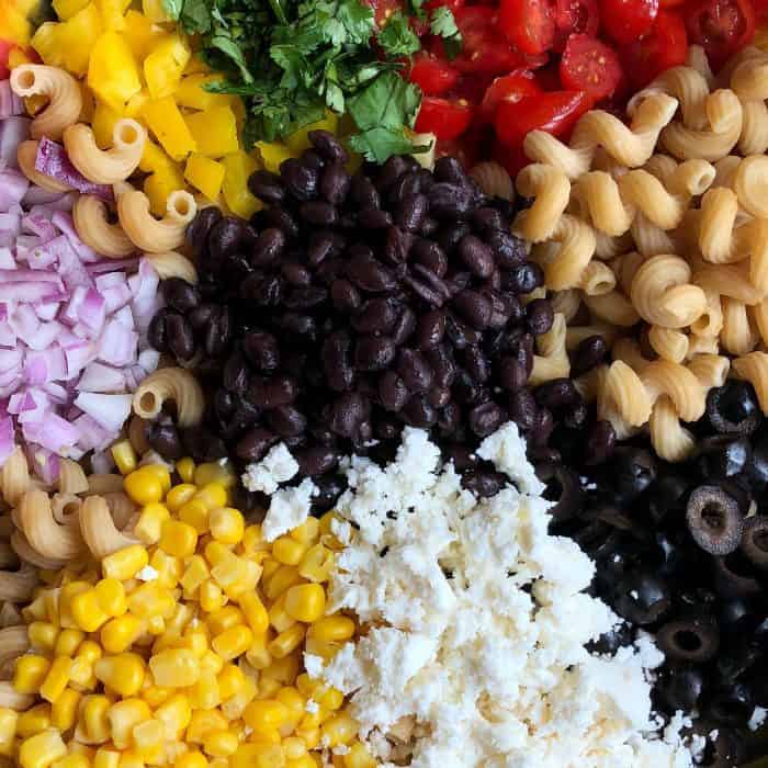 Mexican Pasta Salad Recipe ingredients