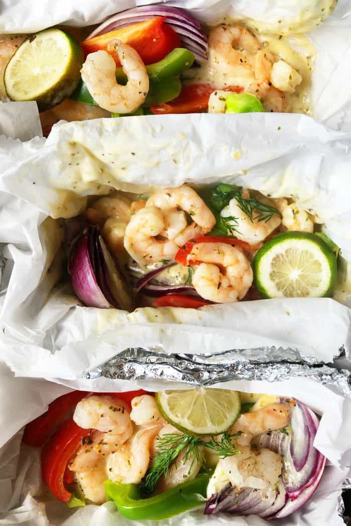 Shrimp Scampi Foil Pack Dinner Recipe