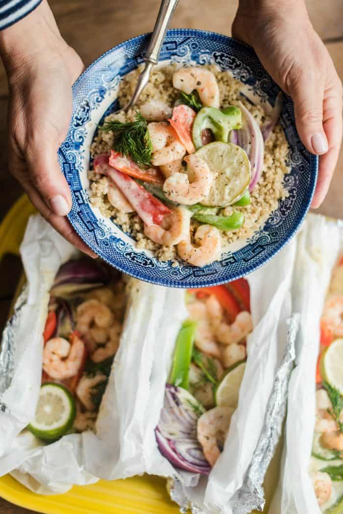 Shrimp Scampi Foil Pack Dinner