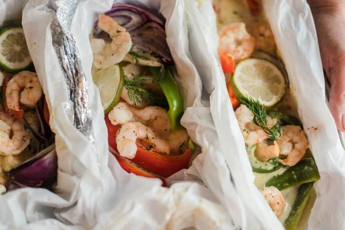 Delicious Shrimp Scampi Foil Pack Dinner