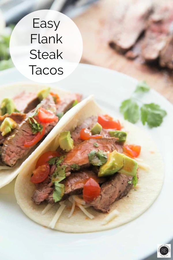 plate of easy flank steak tacos